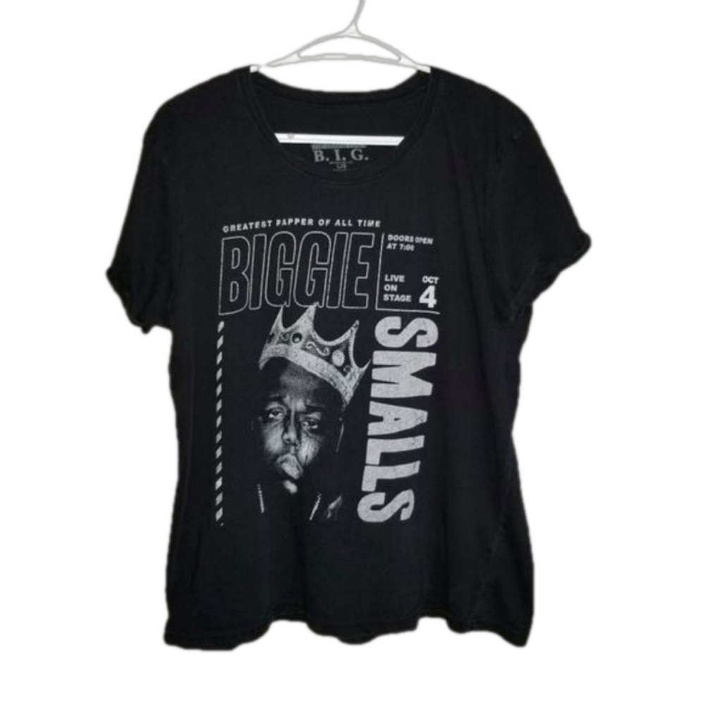 Notorious B.I.G Black TShirt Concert Graphic Label Reads Size Large